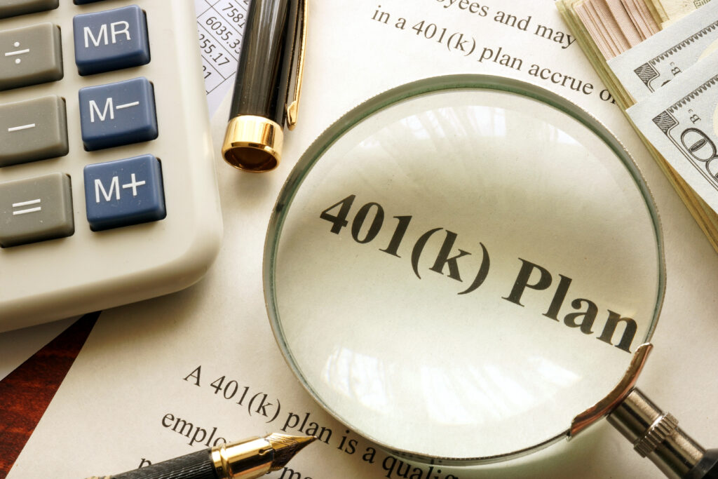 document,with,title,401k,plan,on,a,table.